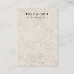 RUSTIC OFF WHITE STUCCO STUD EARRING DISPLAY CARD VISITEKAARTJE
