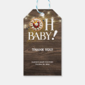 Rustic Oh Baby Cutie Pie Baby shower Cadeaulabel (Voorkant)