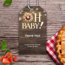 Rustic Oh Baby Cutie Pie Baby shower Cadeaulabel