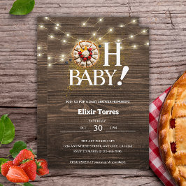 Rustic Oh Baby Cutie Pie Baby shower Kaart