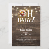 Rustic Oh Baby Cutie Pie Baby shower Kaart (Voorkant)