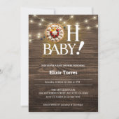 Rustic Oh Baby Cutie Pie Baby shower Kaart (Voorkant)