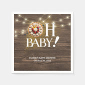 Rustic Oh Baby Cutie Pie Baby shower Servet (Voorkant)