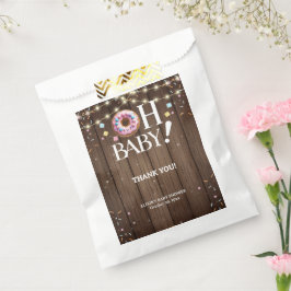 Rustic Oh Baby Donut & Sprinkle Kawaii Baby shower Bedankzakje
