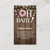 Rustic Oh Baby Donut & Sprinkle Kawaii Baby shower Informatiekaartje (Voorkant)