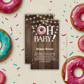 Rustic Oh Baby Donut & Sprinkle Kawaii Baby shower Informatiekaartje