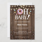 Rustic Oh Baby Donut & Sprinkle Kawaii Baby shower Kaart (Voorkant)