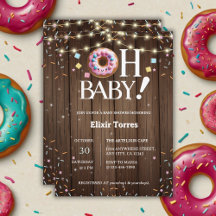 Rustic Oh Baby Donut & Sprinkle Kawaii Baby shower