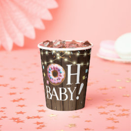 Rustic Oh Baby Donut & Sprinkle Kawaii Baby shower Papieren Bekers