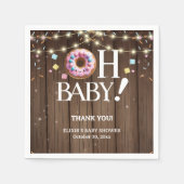 Rustic Oh Baby Donut & Sprinkle Kawaii Baby shower Servet (Voorkant)