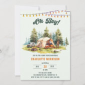 Rustic Oh Boy Camping Baby shower Party Kaart (Voorkant)