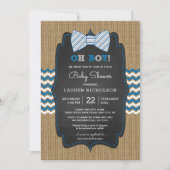 Rustic OH BOY Stropdas Baby shower Kaart (Voorkant)