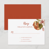 Rustic oktober herfstbloesems RSVP kaartje (Voorkant / Achterkant)
