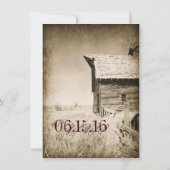 Rustic Old Barn Country Wedding Invitations Kaart (Achterkant)