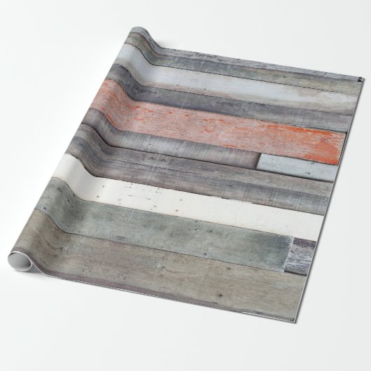 Rustic Old Barn Wood Cadeaupapier (Uitgerold)