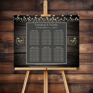 Rustic Old Barn Wood Wedding Seding Chart Poster