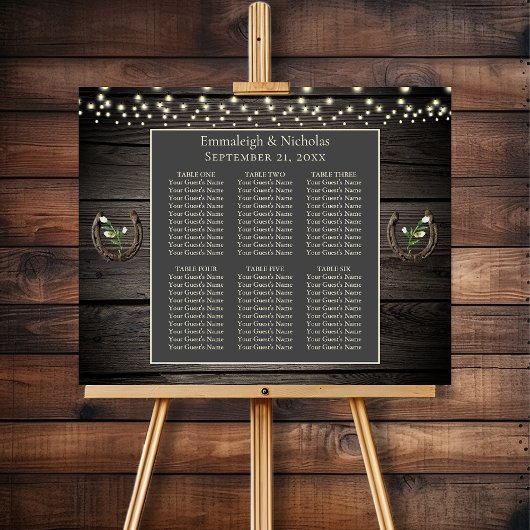 Rustic Old Barn Wood Wedding Seding Chart Poster