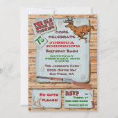 Rustic Old Buck Deer Hunthday Party Kaart (Voorkant)