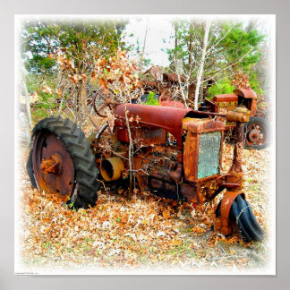 Rustic Old Junk Yard Boerderij Tractor Poster