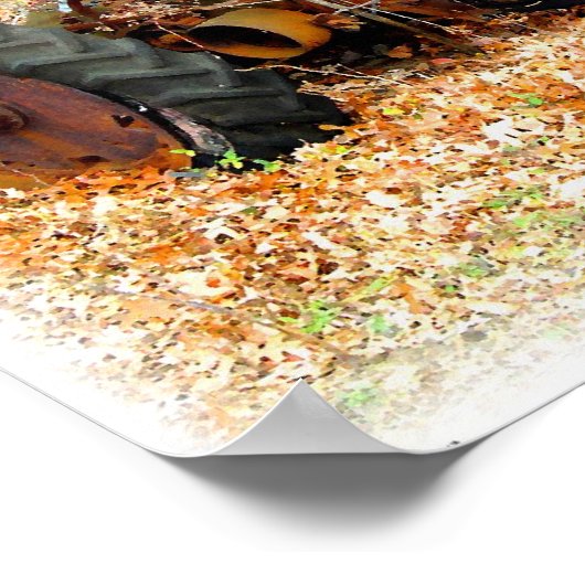 Rustic Old Junk Yard Boerderij Tractor Poster (Hoek)