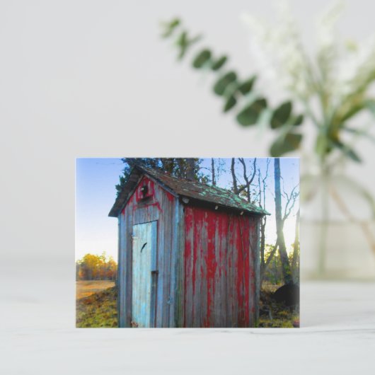 Rustic Old Junk Yard Outhouse Briefkaart (Staand voorkant)