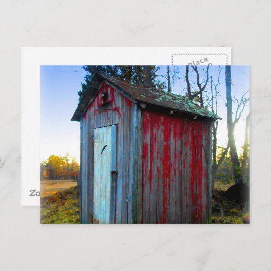 Rustic Old Junk Yard Outhouse Briefkaart (Voorkant / Achterkant)