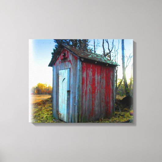 Rustic Old Junk Yard Outhouse Canvas Afdruk (Voorkant)