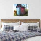 Rustic Old Junk Yard Outhouse Canvas Afdruk (Insitu (Slaapkamer))