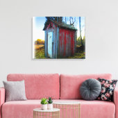 Rustic Old Junk Yard Outhouse Canvas Afdruk (Insitu (Woonkamer))