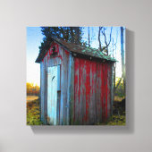Rustic Old Junk Yard Outhouse Canvas Afdruk (Voorkant)