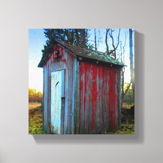 Rustic Old Junk Yard Outhouse Canvas Afdruk (Voorkant)