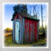 Rustic Old Junk Yard Outhouse Poster (Voorkant)