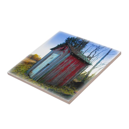 Rustic Old Junk Yard Outhouse Tegeltje (Zijkant)