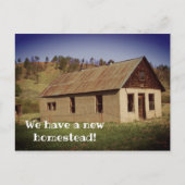 Rustic Old Shack Funny Moving Announding Briefkaart (Voorkant)