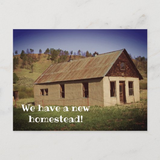 Rustic Old Shack Funny Moving Announding Briefkaart (Voorkant)