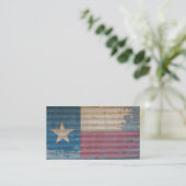 Rustic Old Texas Lone Star Flag aanpasbaar Visitekaartje (Staand voorkant)