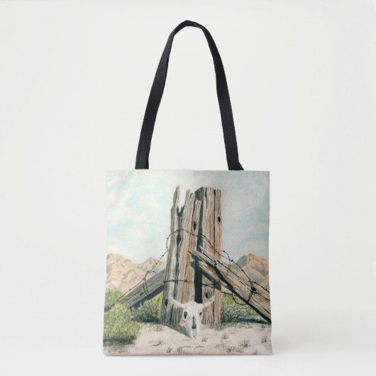 Rustic old west desert; watercolor art tote bag (Voorkant)
