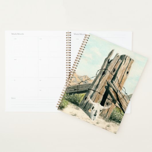 Rustic Old West watercolor art; Desert planner (Display)