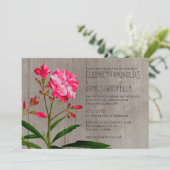 Rustic Oleander Wedding Invitations Kaart (Staand voorkant)