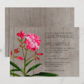 Rustic Oleander Wedding Invitations Kaart (Voorkant / Achterkant)