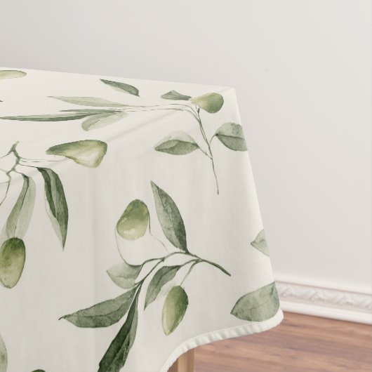 Rustic Olive Branch Mediterranean Pattern Tafelkleed (Voorbeeld)