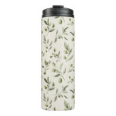 Rustic Olive Branch Mediterranean Pattern Thermosbeker (Voorkant)