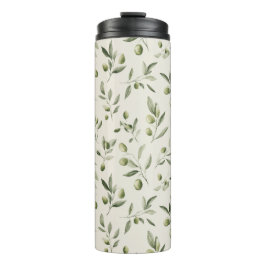 Rustic Olive Branch Mediterranean Pattern Thermosbeker