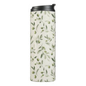 Rustic Olive Branch Mediterranean Pattern Thermosbeker (Gedraaid links)