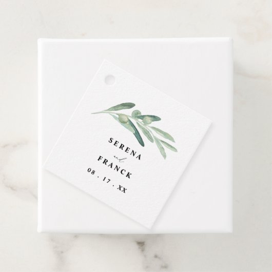 Rustic Olive Branch Wedding Bedankjes Labels (In situ)