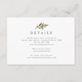 Rustic Olive Branch Wedding Enclosure Card Informatiekaartje (Voorkant)