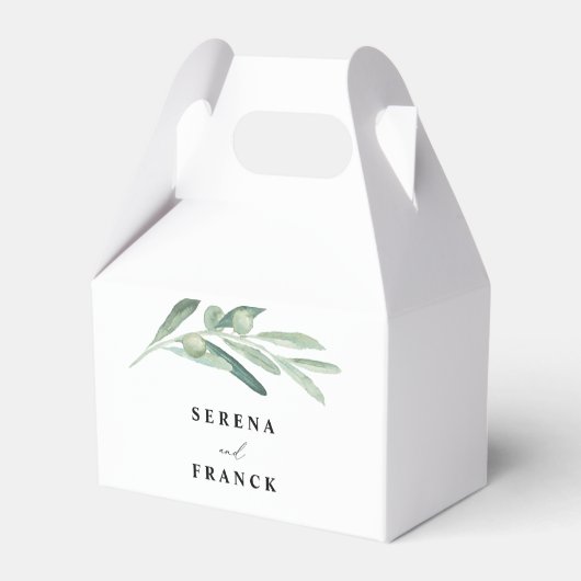 Rustic Olive Branch Wedding Favor Box Bedankdoosjes (Achterkant)