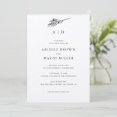 Rustic Olive Branch Wedding Invitation Kaart (Staand voorkant)