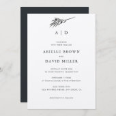 Rustic Olive Branch Wedding Invitation Kaart (Voorkant / Achterkant)