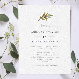 Rustic Olive Branch Wedding Invitation Kaart